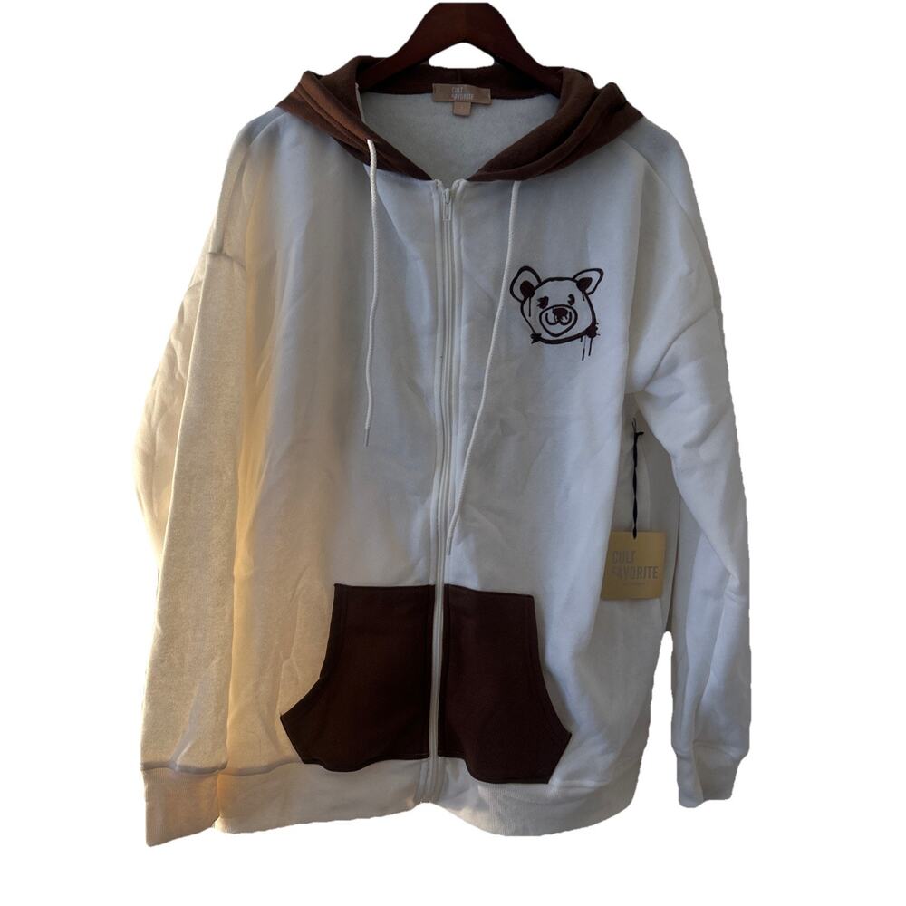 Cult Favorite Hoodie Size Large “Cuter Than You” Brown/Tan